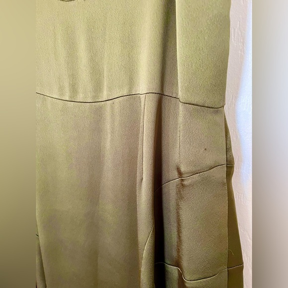 Vince Women's Paneled V-Neck Midi Slip Dress Olive Green 8 - Picture 8 of 11